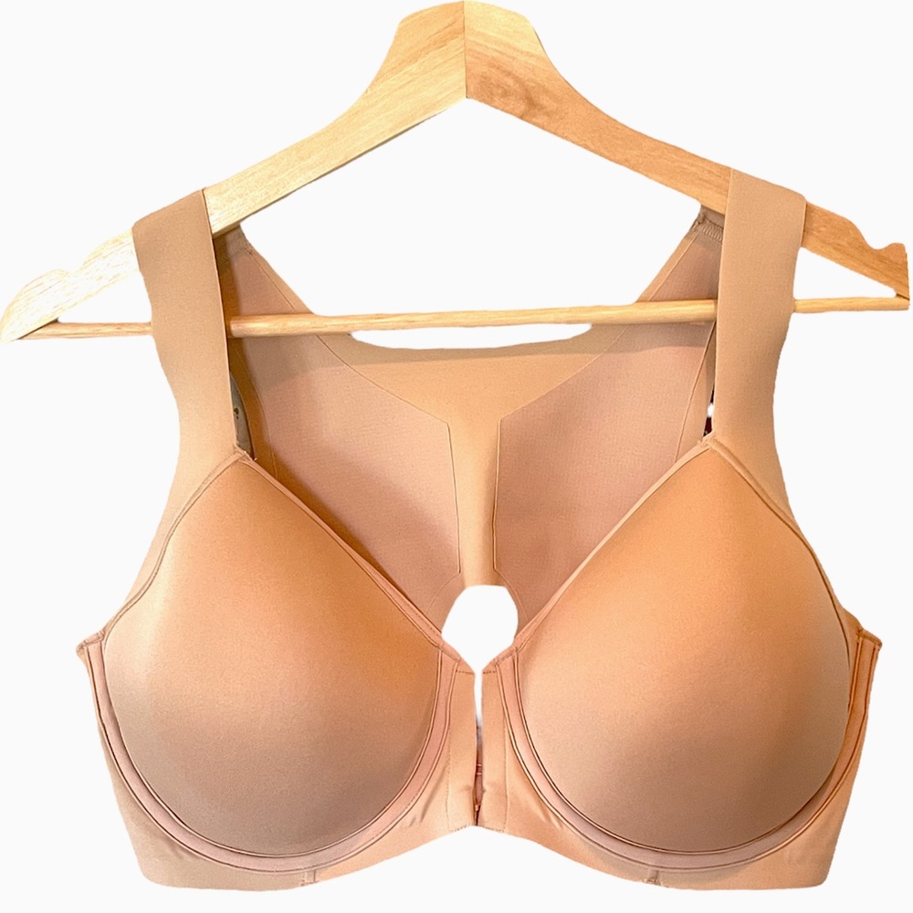 Bali Nude Tan Front Close Bra Ever smooth back posture boost NWOT one smooth U